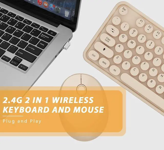 Alt view image 5 of 7 - Cute Colorful Wireless Keyboard and Mouse Combo