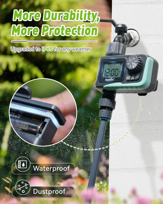 Alt view image 3 of 7 - Sprinkler Timer Outdoor, Water Timer for Garden Hose, Programmable Watering Irrigation Timer with Rain Delay/Manual(Plastic)