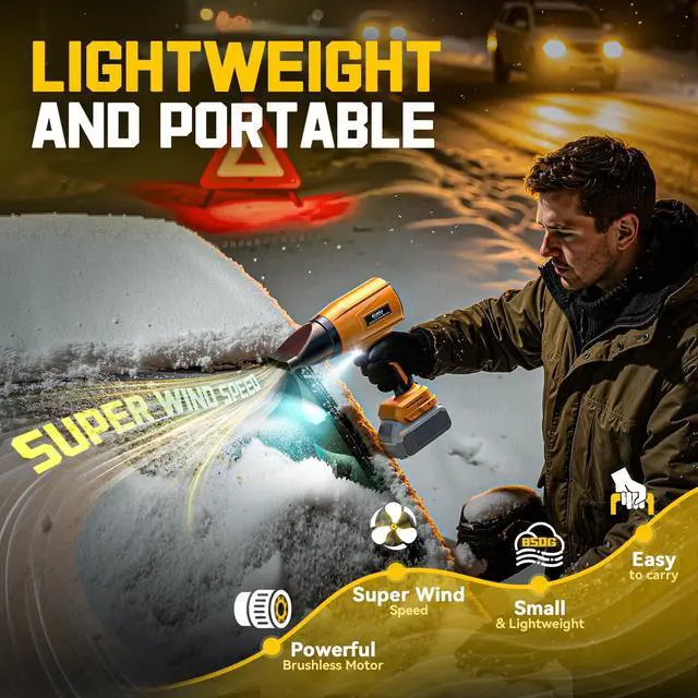 Alt view image 6 of 7 - 800,000 RPM Leaf Blower Compatible with Dewalt 20V: Ecarke Cordless Dust Blower, Electric Turbo Jet Blower Handheld Battery Powered with Brushless Motor for Patio Garden Lawn (Tool Only, No Battery)
