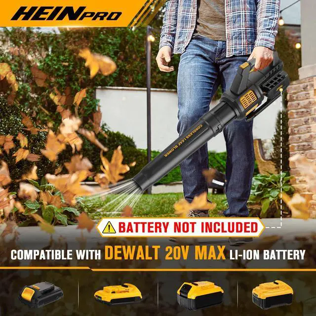 Alt view image 2 of 7 - Cordless Leaf Blower Compatible with Dewalt 20V Max Battery 400CFM Electric Leaf Blower Cordless, Variable Speed, Turbo Mode, Battery Powered Leaf Blowers for Lawn Care, Yard(Tool Only)
