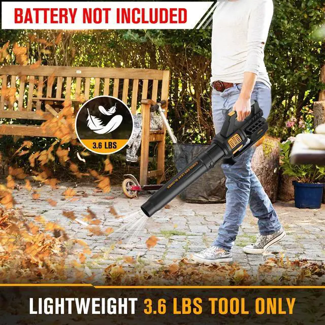 Alt view image 5 of 7 - Cordless Leaf Blower Compatible with Dewalt 20V Max Battery 400CFM Electric Leaf Blower Cordless, Variable Speed, Turbo Mode, Battery Powered Leaf Blowers for Lawn Care, Yard(Tool Only)