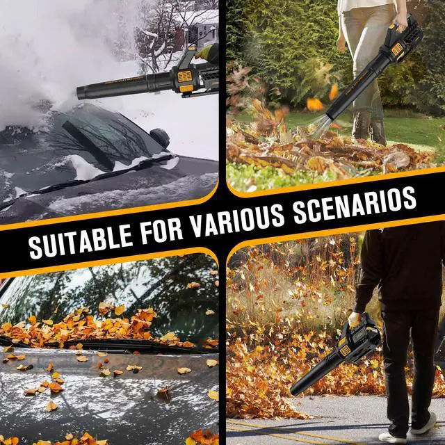 Alt view image 6 of 7 - Cordless Leaf Blower Compatible with Dewalt 20V Max Battery 400CFM Electric Leaf Blower Cordless, Variable Speed, Turbo Mode, Battery Powered Leaf Blowers for Lawn Care, Yard(Tool Only)
