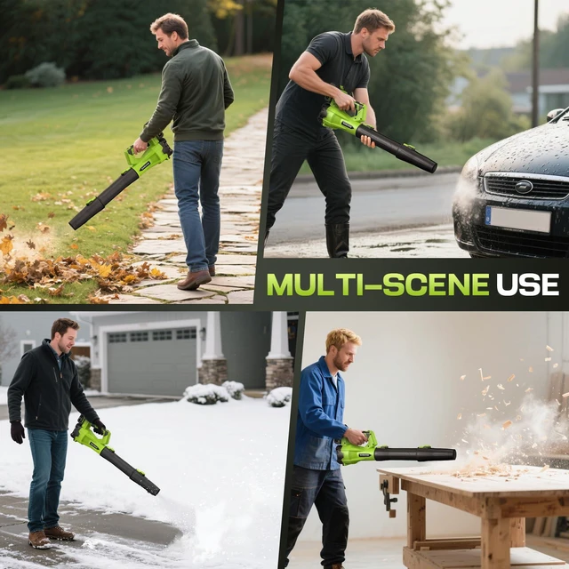 Alt view image 6 of 6 - Leaf Blower Cordless 650CFM 288MPH Electric Leaf Blower with 2 x 4.0Ah Battery Operated, 6 Speed Mode, 20V Powered Handheld Blowers for Lawn Care, Patio, Dust, Blowing Leaves
