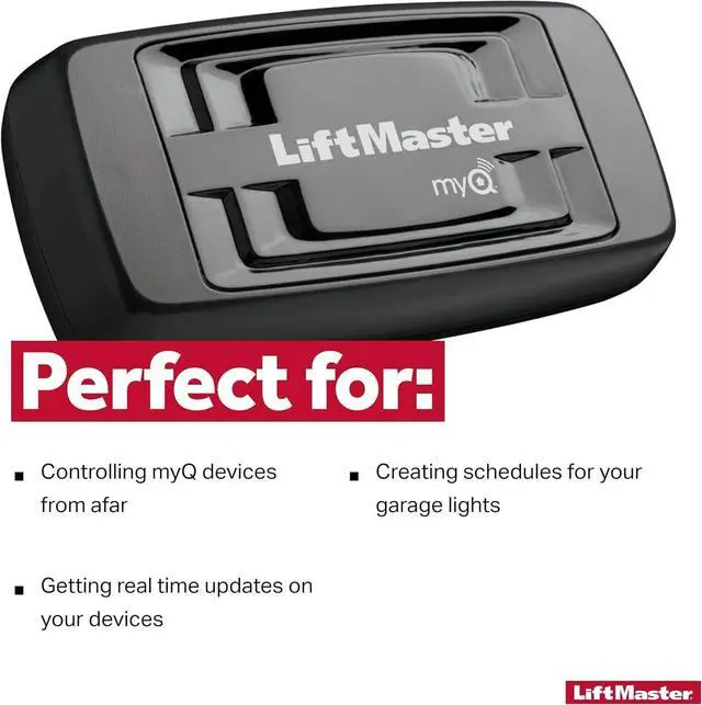 Alt view image 5 of 6 - 828LM - Internet Gateway - Only Works with Security+ 2.0 Garage Door Openers - Smart Control for MyQ-Enabled Devices Including Gate Operators -Ethernet connectivity only, Black, Plastic