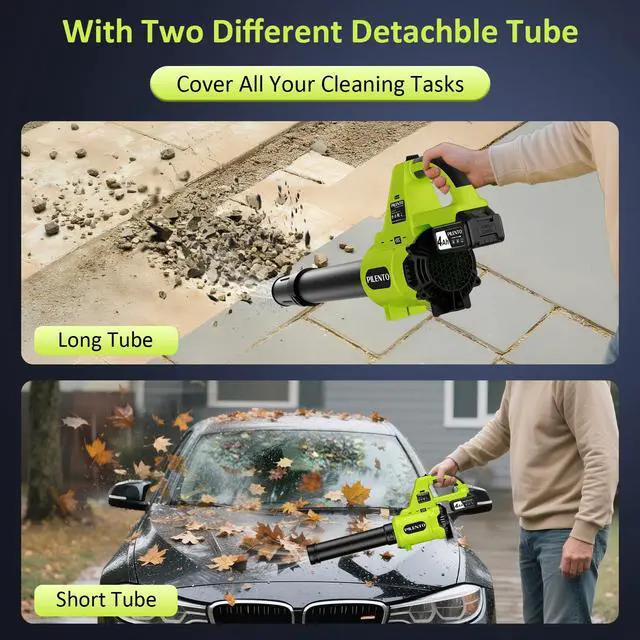 Alt view image 5 of 6 - Cordless Leaf Blower with 2 x 4.0Ah Batteries and Fast Charger, 20V Lightweight Handheld Electric Blower, 3-Speed Battery Powered Blower for Patio, Driveway, Lawn Care, Dry Leaves and Light Debris