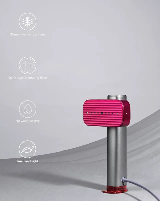 Alt view image 3 of 7 - G5 Pro Travel Steamer For Clothes, 110-240V Portable Handheld Irons-15S Fast Heat Up, Auto Shut-Off Rotating Head With Big Iron Panel, 100Ml Tank Self-Standing For Global Travel(Silver-gray pink)