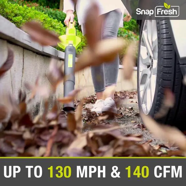 Alt view image 3 of 7 - 20V Leaf Blower, Leaf Blower Cordless with 2.0Ah Battery & Fast Charger, 2.7lbs Lightweight Electric Leaf Blower, 2 Speed Modes for Lawn, Patio, Yard & Sidewalk Care