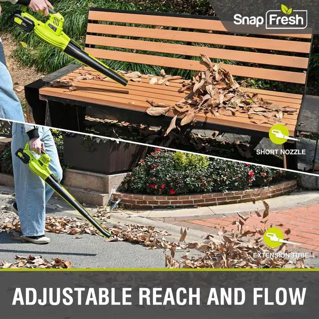 Alt view image 7 of 7 - 20V Leaf Blower, Leaf Blower Cordless with 2.0Ah Battery & Fast Charger, 2.7lbs Lightweight Electric Leaf Blower, 2 Speed Modes for Lawn, Patio, Yard & Sidewalk Care