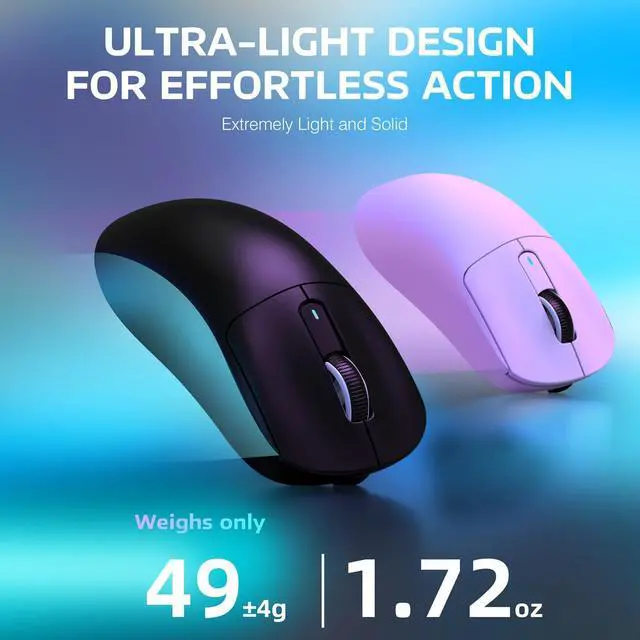Alt view image 3 of 7 - ATTACK SHARK X3 Lightweight Tri-Mode Wireless Gaming Mouse, 2.4G Bluetooth USB-C Wired, PAW3395 Sensor, 26K DPI, Kailh GM8.0 Switch, 5 Programmable Buttons for PC & Mac