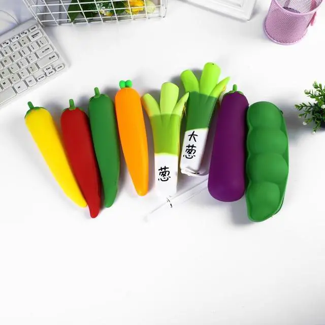 Alt view image 6 of 6 - NEW 3D Silicone Pen Pencil case Fruit Vegetable Bag Coin Purse Change Wallet