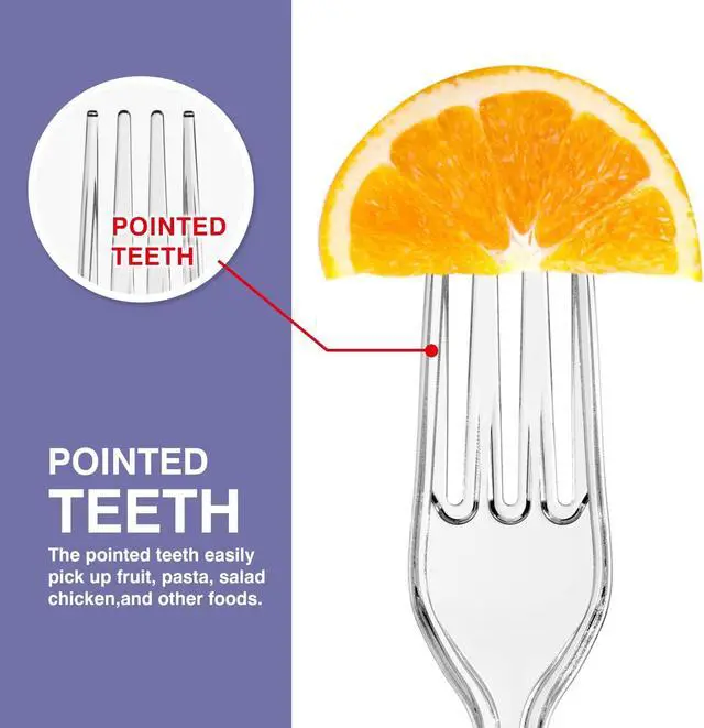 Alt view image 4 of 7 - Plastic Forks Heavy Duty, Clear Disposable Party Supply, Pack of 80