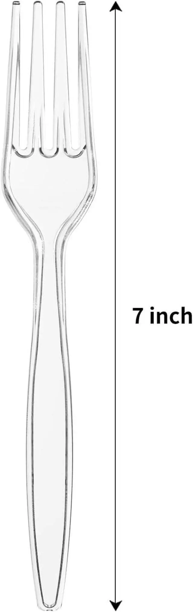 Alt view image 7 of 7 - Plastic Forks Heavy Duty, Clear Disposable Party Supply, Pack of 80