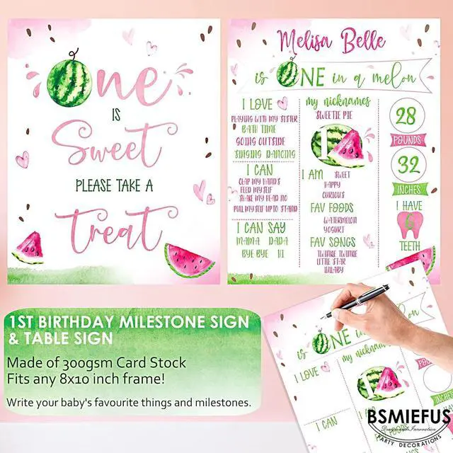 Alt view image 4 of 6 - One in A Melon Party Decorations, Watermelon First Birthday Party Supplies, One in a Melon Backdrop High Chair Banner, Baby 1st Birthday Balloon Boxes