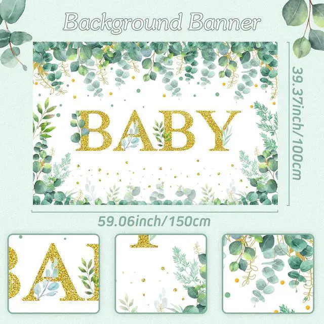 Alt view image 4 of 7 - DataMoon Sage Green Baby Shower Decorations 125PCS Green Balloon Arch Kit, Balloon Boxes, Backdrop for Woodland Jungle Theme Baby Shower Decor Gender Reveal Birthday Party Supplies