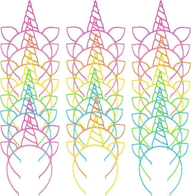 Main image of Zddaoole 24 Pcs Unicorn Headbands Unicorn Birthday Party Favors,Plastic Hairbands for Girls,Headware Accessories for Party Supplies Gift,Teens Toddlers Children