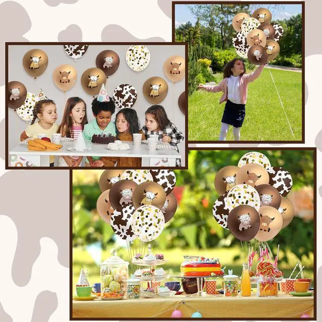 Alt view image 5 of 6 - K1tpde Highland Cow Balloons Decorations - 50PCS Cute Brown Cow Latex Balloon Set for Kids Baby Shower Western Cowboy Party Decor for Farmhouse Birthday Party Supplies