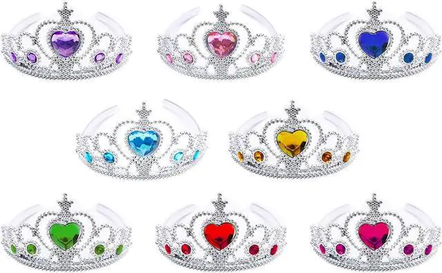 Alt view image 4 of 5 - 32 Pcs Tiaras Crown Set for Girls, Bulk Princess Dress Up Costume Accessories, Large Group Birthday Party Favors & Goodie Bag Fillers, Plastic Crowns for Kids Classroom Reward