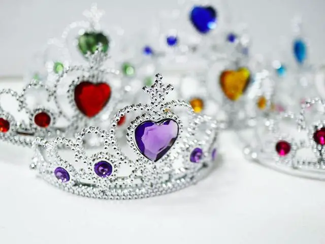 Alt view image 5 of 5 - 32 Pcs Tiaras Crown Set for Girls, Bulk Princess Dress Up Costume Accessories, Large Group Birthday Party Favors & Goodie Bag Fillers, Plastic Crowns for Kids Classroom Reward