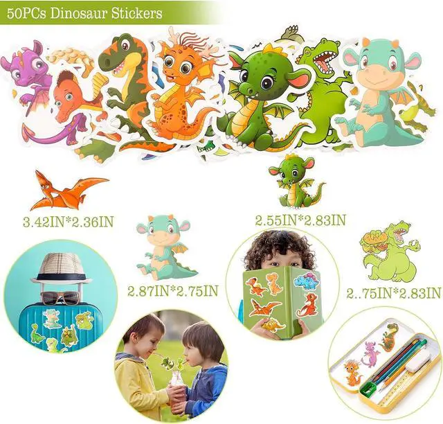 Alt view image 3 of 7 - 108Pcs Dinosaur Party Favors Dinosaur Stamps Slap Bracelets Keychains Rings Stickers Temporary Tattoos for Kids Birthday Party Supplies, Carnival Prizes, Prize Box Gift, Pinata Goodie Bag Fillers