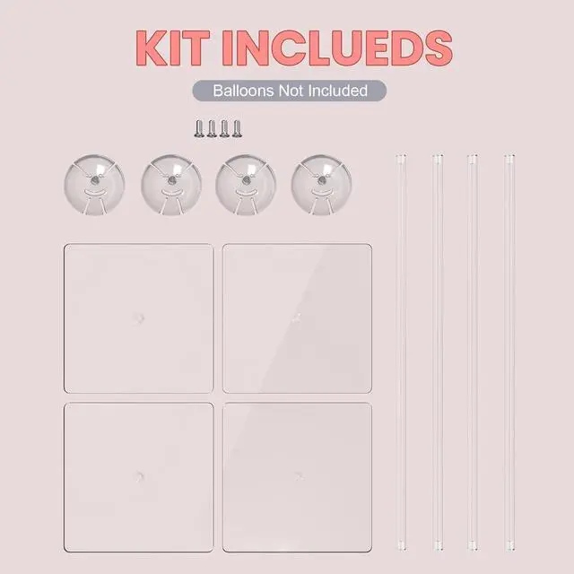 Alt view image 3 of 7 - YALLOVE Clear Acrylic Tabletop Balloon Stand Kit, 15.75 Inch 4 pack Balloon Stick Holder with Base for Table Top Centerpiece Party Decoration (Balloons Not Included)