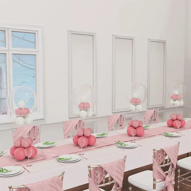 Alt view image 6 of 7 - YALLOVE Clear Acrylic Tabletop Balloon Stand Kit, 15.75 Inch 4 pack Balloon Stick Holder with Base for Table Top Centerpiece Party Decoration (Balloons Not Included)