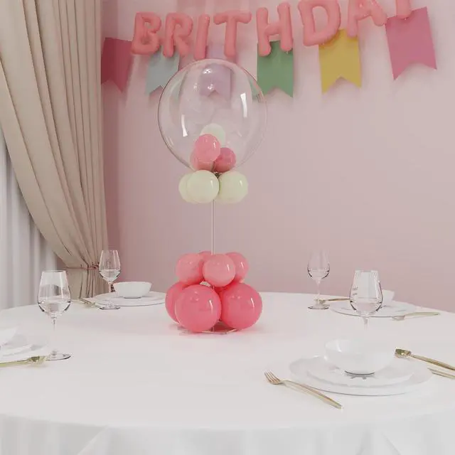 Alt view image 7 of 7 - YALLOVE Clear Acrylic Tabletop Balloon Stand Kit, 15.75 Inch 4 pack Balloon Stick Holder with Base for Table Top Centerpiece Party Decoration (Balloons Not Included)