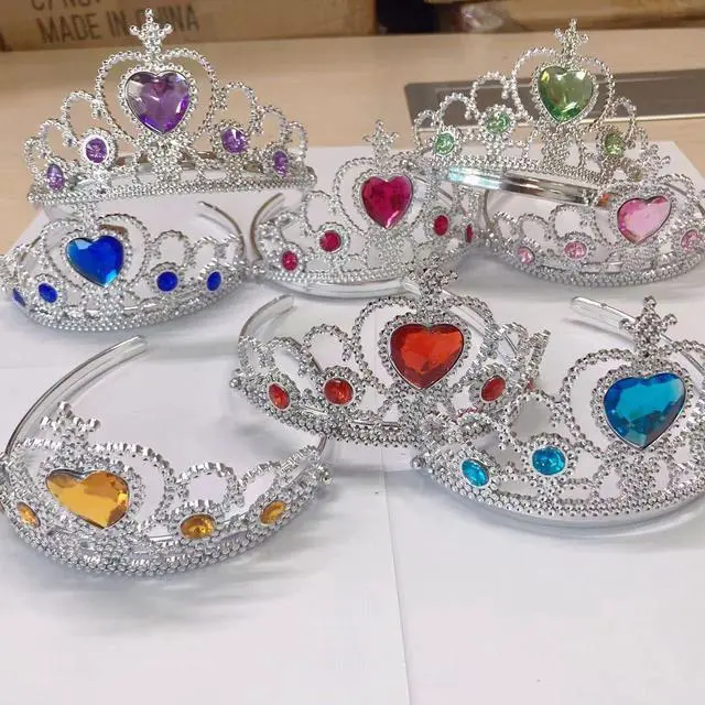 Alt view image 2 of 3 - S & E TEACHER'S EDITION 8 Pcs Tiaras Crown Set for Girls, Princess Dress Up Costume Accessories, Sparkly Birthday Party Favors & Goodie Bag Fillers, Kids Pretend Play Hair Decor (8 Colors)