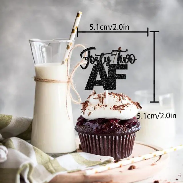 Alt view image 2 of 7 - 30pcs Black Glitter Dessert Cupcake Pick for Straight Outta 1984 Legend Since 1984 Theme Decor Supplies Men Boys Happy 42nd Birthday Party Decoration