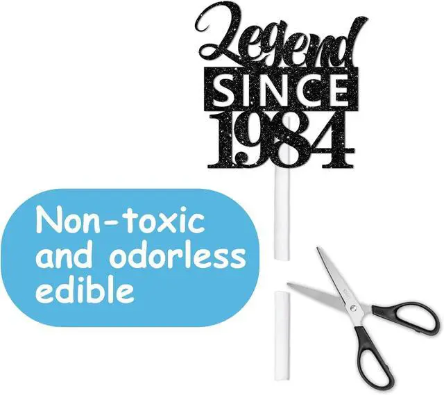 Alt view image 5 of 7 - 30pcs Black Glitter Dessert Cupcake Pick for Straight Outta 1984 Legend Since 1984 Theme Decor Supplies Men Boys Happy 42nd Birthday Party Decoration
