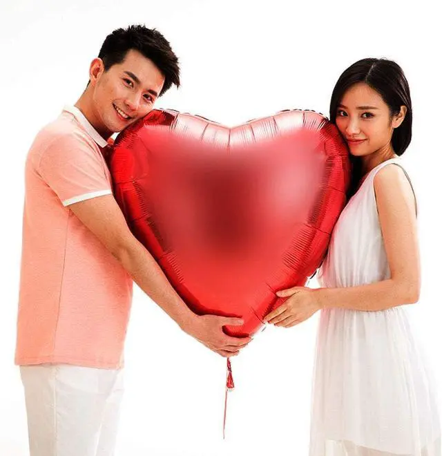 Alt view image 3 of 5 - 6 Pieces 32'' Large Heart Shaped Balloons Huge Foil Balloons Valentine's Day Balloons Red Heart Balloons for Wedding Engagement Anniversary Decor Party Favor Supplies (Red 6pcs)