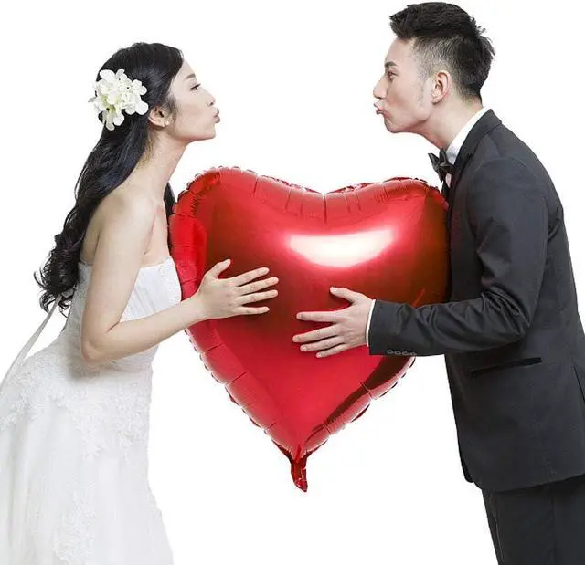 Alt view image 5 of 5 - 6 Pieces 32'' Large Heart Shaped Balloons Huge Foil Balloons Valentine's Day Balloons Red Heart Balloons for Wedding Engagement Anniversary Decor Party Favor Supplies (Red 6pcs)