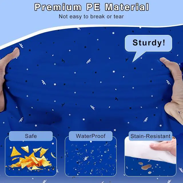 Alt view image 3 of 7 - Tbsone Graduation Tablecloth 2026, 3 Pack Disposable Plastic Table Covers 54" x 108", Congrats Grad Party Supplies for College & High School Graduation (Blue)