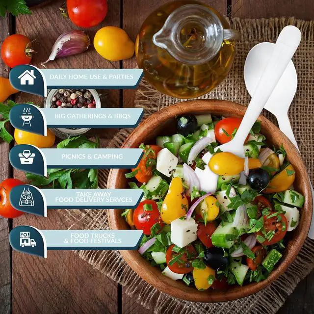 Alt view image 3 of 5 - PAMI Heavy Weight Disposable Plastic Soup Spoons,White,Deluxe Size,50-Pack