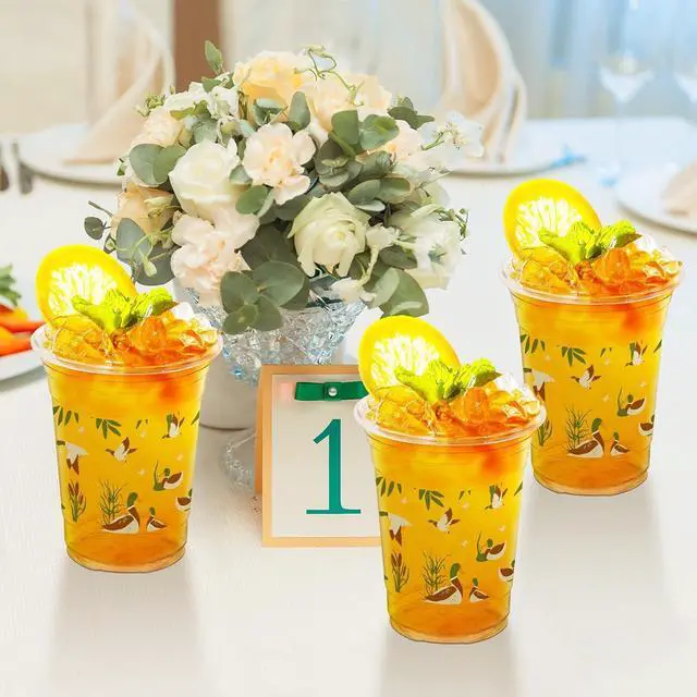 Alt view image 4 of 6 - Qinyoung 50 Pcs 16 oz Mallard Duck Cups for Mallard Duck Party Decorations Mallard Duck Baby Shower Cups Plastic Disposable Drinking Cups Hunting Birthday Party Supplies