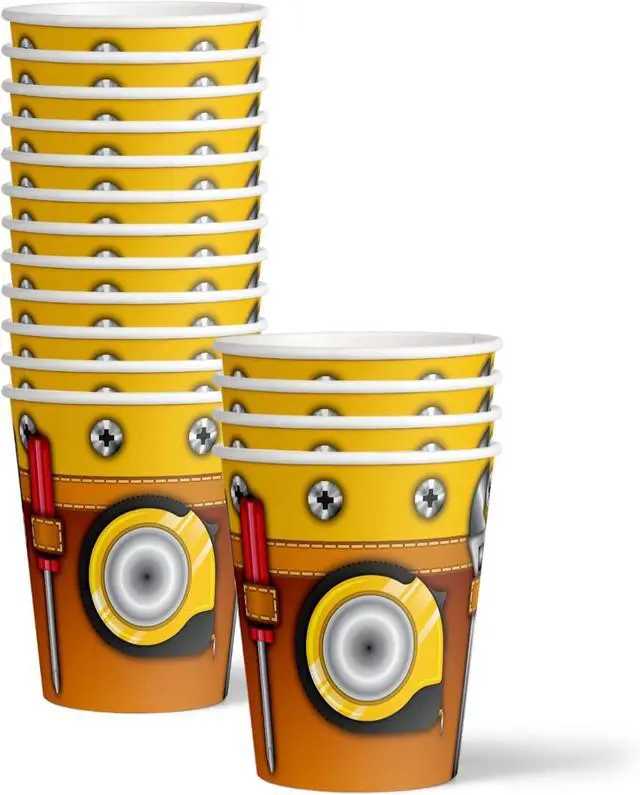 Alt view image 3 of 7 - Handyman Birthday Party Supplies - Tool Party Supplies - Carpenter Birthday Party | Tableware Set Includes Plates, Napkins and Cups | Kit for 16