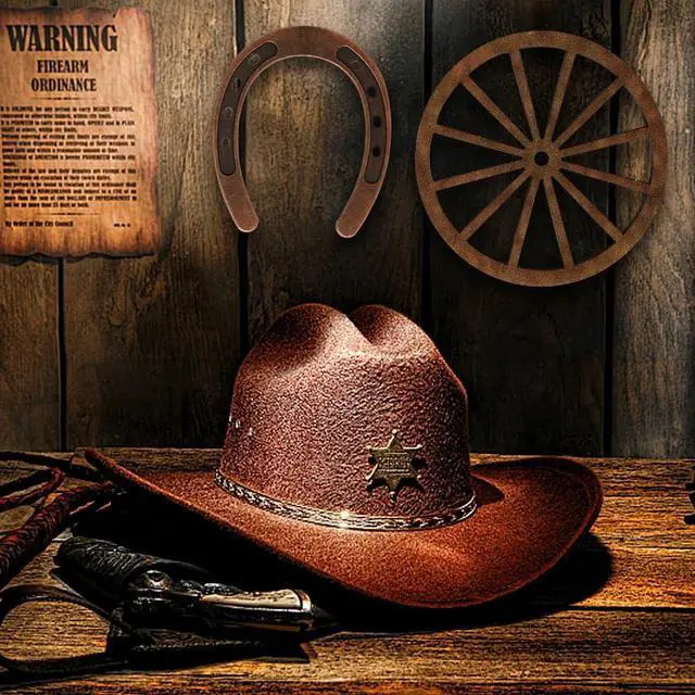 Alt view image 7 of 7 - 24 Pcs Western Theme Party DecorationsKSKSPE Birthday Table Centerpieces Mini Horseshoes Wagon Wheel Horse Rodeo Decor for Crafts Wedding Party Favor, Wild West Cowboy Western Party Decor