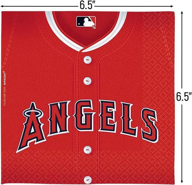 Alt view image 2 of 3 - Angels Red Luncheon Paper Napkins - 6.5" (Pack of 36) - Perfect for Baseball Themed Parties, Tailgates & Celebrations