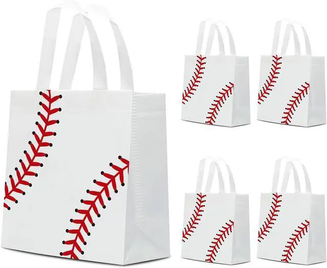 Alt view image 6 of 7 - 24 PCS Baseball Gift Bags Baseball Party Decorations with Handles Reusable Baseball Goodie Snack Favor Bag Non Woven Party Favor Bags for Sports Birthday Supplies