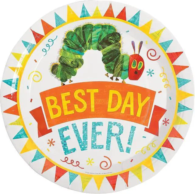 Alt view image 2 of 3 - Fun Express Very Hungry Caterpillar Dinner Plates for Birthday - Party Supplies - Print Tableware - Print Plates & Bowls - 8 Pieces