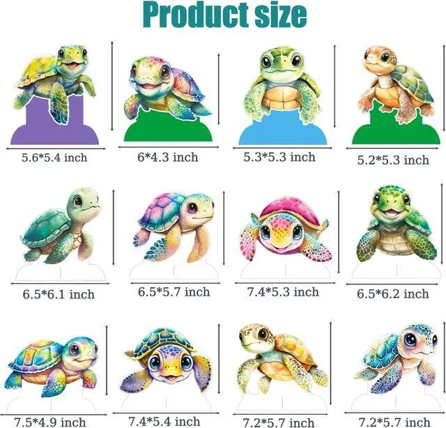 Alt view image 2 of 7 - Turtle Party Honeycomb Centerpieces Sea Turtle Birthday Decorations 12Pcs Turtle Party Table Centerpieces Turtles Theme Party Supplies for Ocean Turtles Animals Baby Shower Supplies