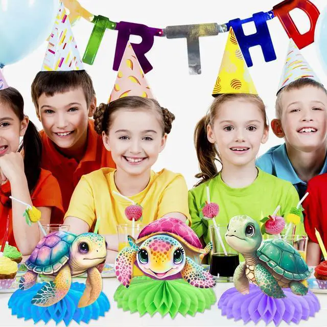 Alt view image 6 of 7 - Turtle Party Honeycomb Centerpieces Sea Turtle Birthday Decorations 12Pcs Turtle Party Table Centerpieces Turtles Theme Party Supplies for Ocean Turtles Animals Baby Shower Supplies