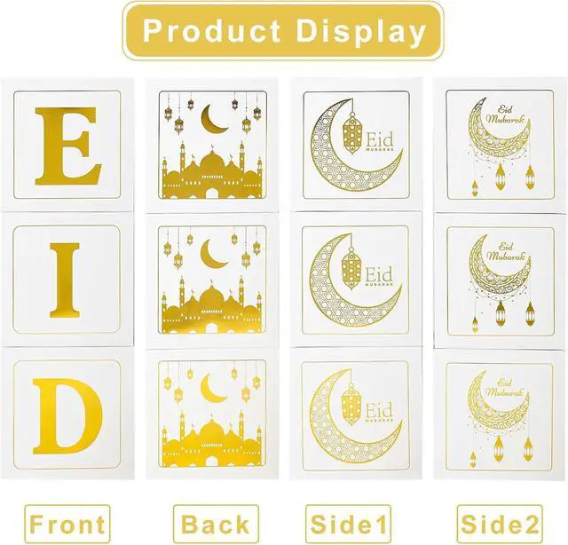 Alt view image 4 of 7 - Eid Mubarak Decoration for Home 2026 - 89 White Gold Balloon Arch with Eid Mubarak Star Balloons,Star Moon Balloon Boxes,Ramadan Party Supplies Decorations for Ramadan Festival