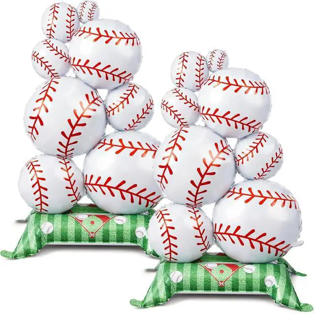 Main image of Soulchen 2 Pcs 3.5 ft Giant Self Standing Baseball Foil Balloons for Baseball Birthday Party Decoration Team Celebration Decor Backyard BBQ Sports Themed Party Supplies