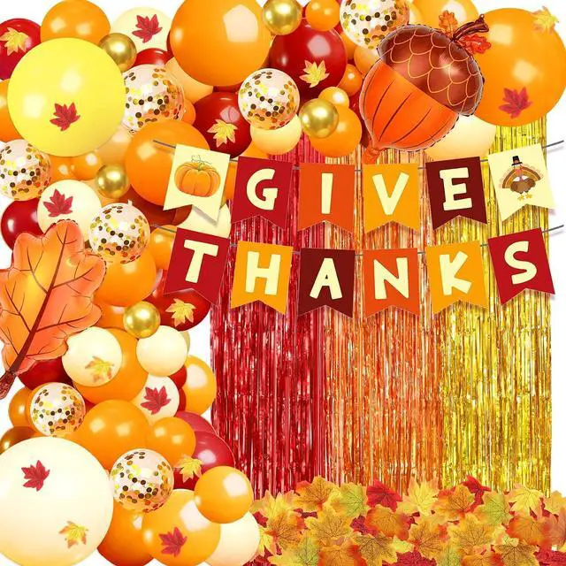 Main image of Thanksgiving Party Supplies, Thanksgiving Party Decorations Include Thanks Giving Banner Balloons for Fall Autumn Party Decor Holiday