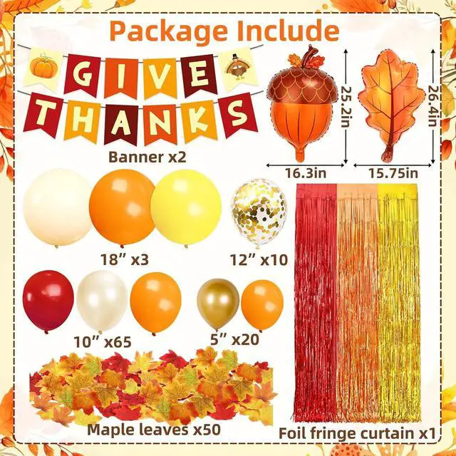Alt view image 2 of 7 - Thanksgiving Party Supplies, Thanksgiving Party Decorations Include Thanks Giving Banner Balloons for Fall Autumn Party Decor Holiday