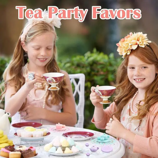 Alt view image 5 of 6 - 24 Sets Small Tea Party Favors Mini Teapots Teacups Set Miniature Tea Cups Gift Resin Figures with Cards 4 Colors for Kids Carnival Prizes Birthday Party Supply