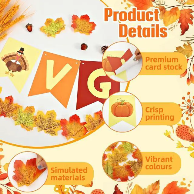 Alt view image 4 of 7 - Thanksgiving Party Supplies, Thanksgiving Party Decorations Include Thanks Giving Banner Balloons for Fall Autumn Party Decor Holiday