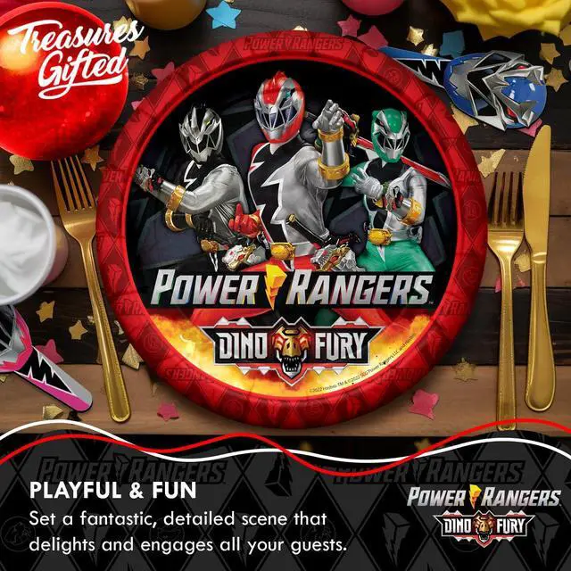 Alt view image 5 of 6 - Treasures Gifted Officially Licensed Power Rangers Party Supplies - Pack of 32 Napkins - Power Rangers Birthday Decorations - 6.5in x 6.5in Paper Napkins