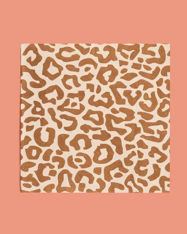 Alt view image 7 of 7 - xo, Fetti Animal Print Safari Napkins - 3-ply, 24 pcs | Jungle Cocktail Napkins, Zoo Dinner Party Setting, Kids Wild Birthday Decoration, Rainforest Tablescape