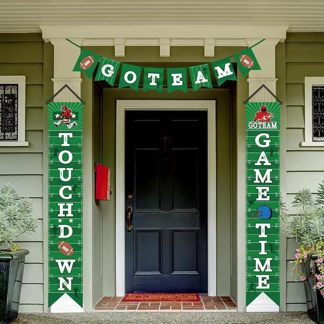 Main image of Football Decorations Porch Sign Banner - Welcome Hanging Door Banner for Sport Theme Party Game Time Festival Party Supplies
